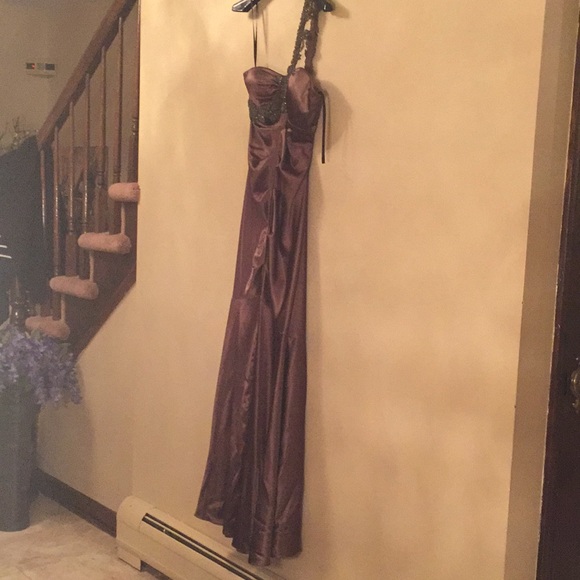 Xscape Beautiful Brown Evening Gown Size 12 - Picture 4 of 8